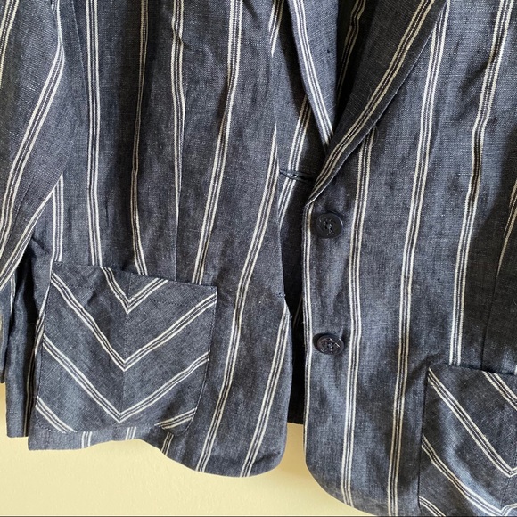 •SOLD• CAbi #871 Nautical Striped Linen Blazer - Picture 4 of 6